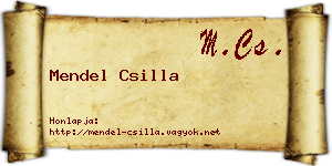 Mendel Csilla névjegykártya